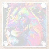 Lion Portrait Painting Glasuntersetzer (Rückseite)