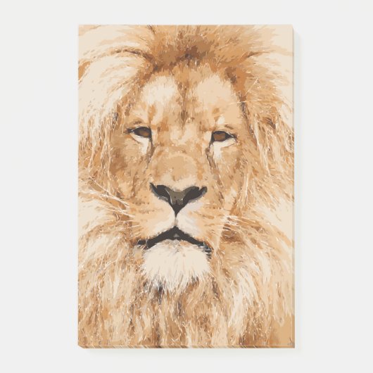 LION PORTRAIT POST-IT KLEBEZETTEL (Vorderseite)