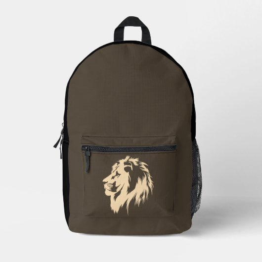 Lion Portrait (Sand) Bedruckter Rucksack (Vorderseite)