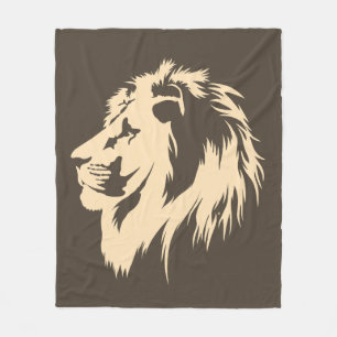 Lion Portrait (Sand) Fleecedecke