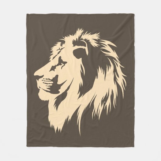 Lion Portrait (Sand) Fleecedecke (Vorderseite)