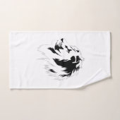 Lion Portrait (schwarz) Handtuch (Handtuch)