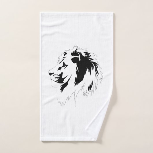 Lion Portrait (schwarz) Handtuch (Handtuch)