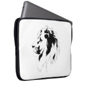 Lion Portrait (schwarz) Laptopschutzhülle (Vorne Rechts)