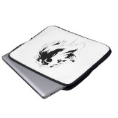 Lion Portrait (schwarz) Laptopschutzhülle (Vorne Knopf)