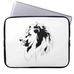 Lion Portrait (schwarz) Laptopschutzhülle