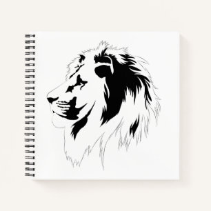 Lion Portrait (schwarz) Notizblock