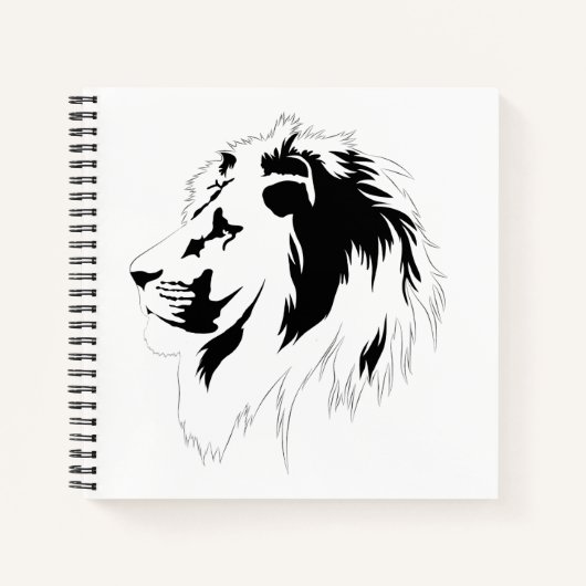 Lion Portrait (schwarz) Notizblock (Vorderseite)