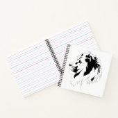 Lion Portrait (schwarz) Notizblock (Innenseite)