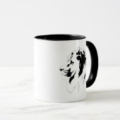 Lion Portrait (schwarz) Tasse (VorderseiteRechts)