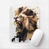 Lion Portrait Tiermalerei Mousepad (Mit Mouse)
