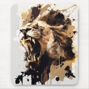 Lion Portrait Tiermalerei Mousepad