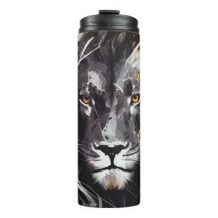 Lion Portrait Tiermalerei Wildlife Adventure Thermosbecher