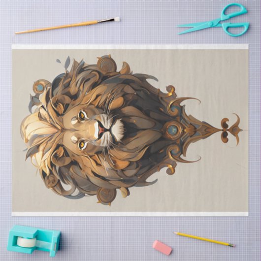 Lion Portrait Tissue Paper Seidenpapier (Basteln)