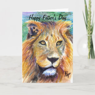 Lion Portrait Vatertag Card Karte