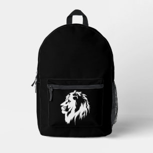 Lion Portrait (weiß) Bedruckter Rucksack