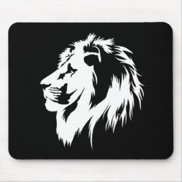 Lion Portrait (weiß) Mousepad