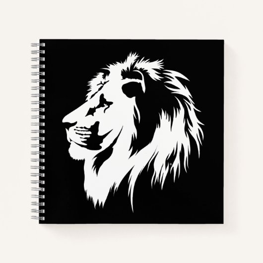 Lion Portrait (weiß) Notizblock (Vorderseite)