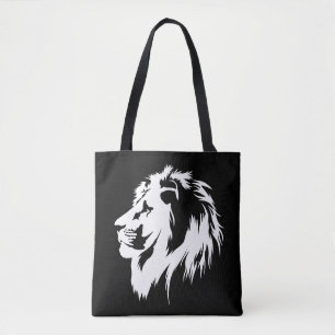 Lion Portrait (weiß) Tasche