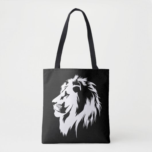 Lion Portrait (weiß) Tasche (Vorderseite)
