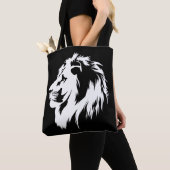 Lion Portrait (weiß) Tasche (Von Nahem)
