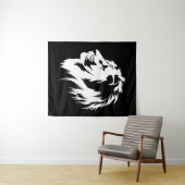 Lion Portrait (weiß) Wandteppich (Beispiel (Horizontal))