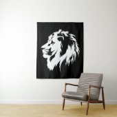 Lion Portrait (weiß) Wandteppich (Beispiel)