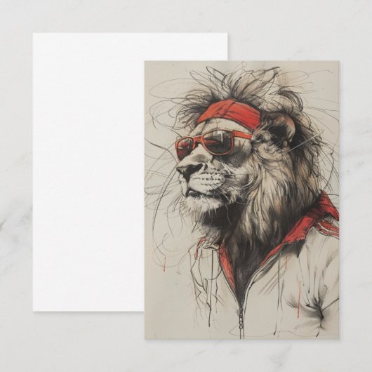 Lion Postcard Einladung (Vorne/Hinten)