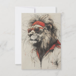 Lion Postcard Einladung