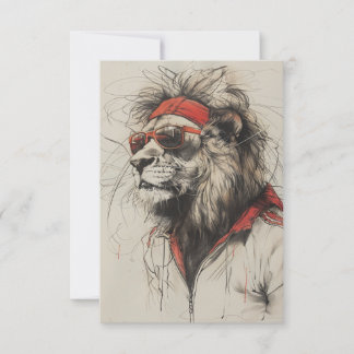 Lion Postcard Einladung