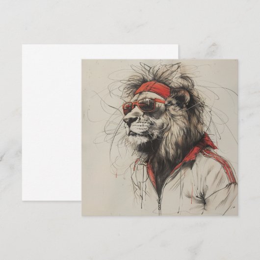 Lion Postcard Save The Date (Vorne/Hinten)