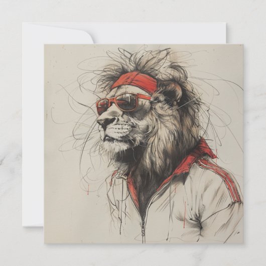 Lion Postcard Save The Date (Vorderseite)