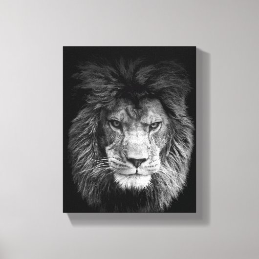 Lion Poster Löwe Leinwand BLACK (Vorderseite)