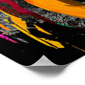 Lion Poster | Orange Dark Lion Illustration (Ecke)