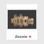 Lion Pride Drinks at the Water Hole at Night Aufkleber (Blatt)