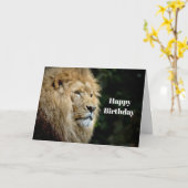 Lion Profile Wildlife Foto Birthday Karte (Gelbe Blume)