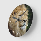 Lion Profile Wildlife Foto Runde Wanduhr (Winkel)