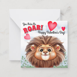 Lion Pun Kids Classroom Valentine Card Mitteilungskarte