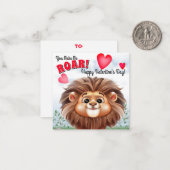 Lion Pun Kids Classroom Valentine Card Mitteilungskarte (Vorderseite/Rückseite Beispiel)