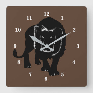 Lion Quadratische Wanduhr
