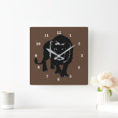 Lion Quadratische Wanduhr (Zuhause)