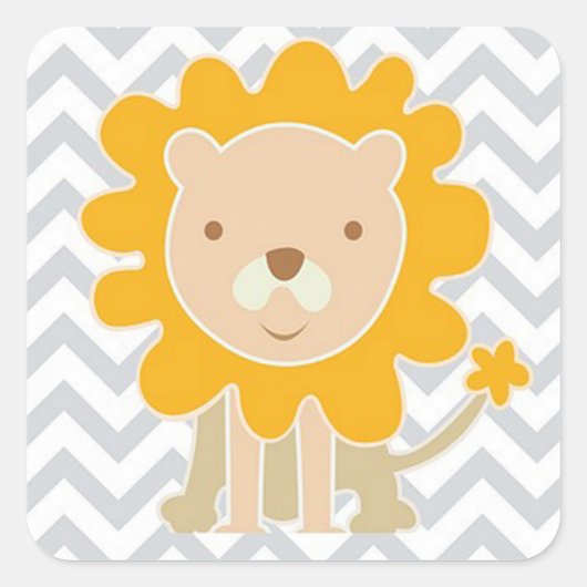 Lion Quadratischer Aufkleber (Vorderseite)