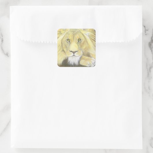 Lion Quadratischer Aufkleber (Tasche)