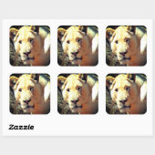 Lion Quadratischer Aufkleber (Blatt)