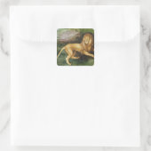 Lion Quadratischer Aufkleber (Tasche)