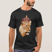 Lion Queen Big Cat Crowned Lioness Family T-Shirt (Vorderseite)