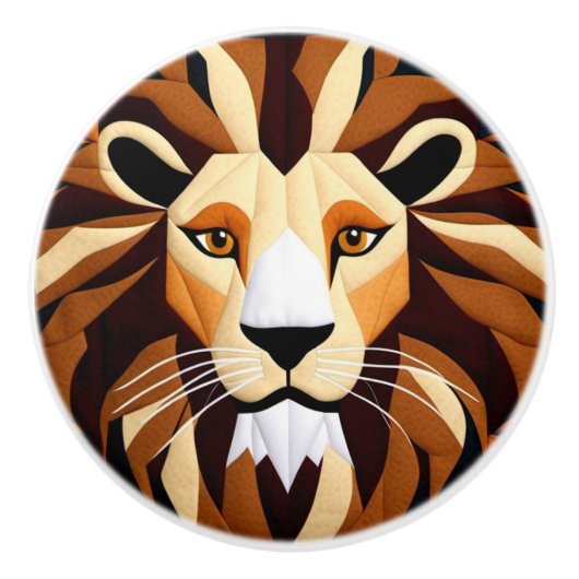 Lion Quilt Keramikknauf (Vorderseite)