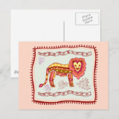 Lion Quilt Postkarte (Vorne/Hinten)