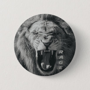 Lion Rage Black und White Roar Button