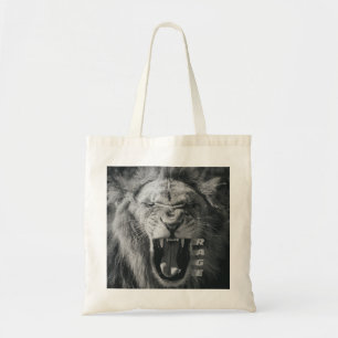 Lion Rage Black und White Roar Tragetasche